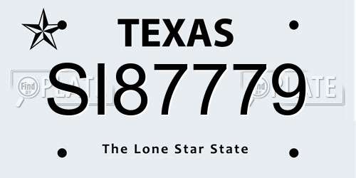 SI87779 Texas License Plate