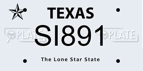 SI891 Texas License Plate