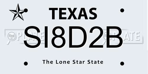 SI8D2B Texas License Plate