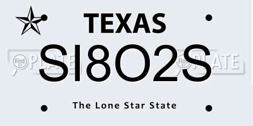 SI8O2S Texas License Plate
