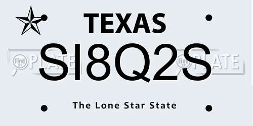 SI8Q2S Texas License Plate