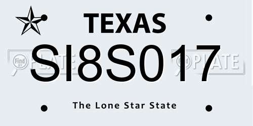 SI8S017 Texas License Plate