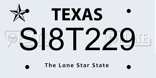 SI8T229 Texas License Plate