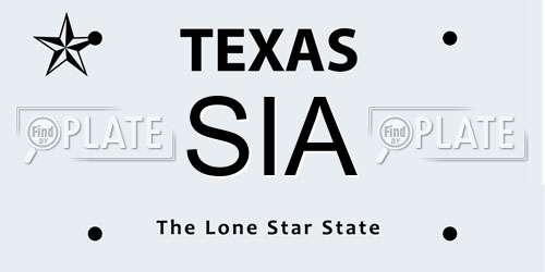 SIA Texas License Plate