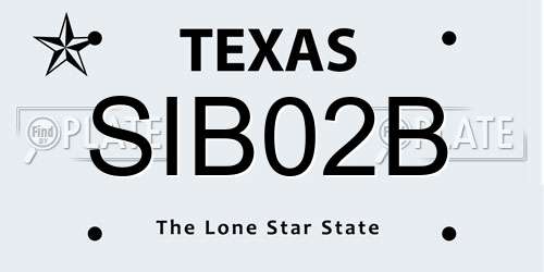 SIB02B Texas License Plate