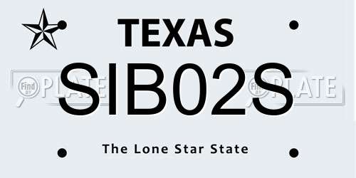 SIB02S Texas License Plate