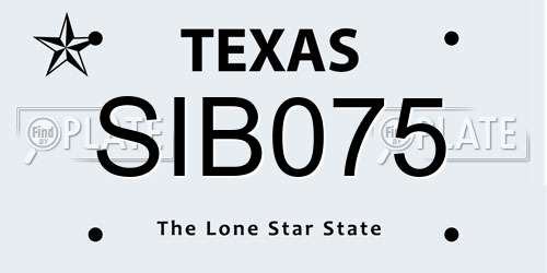 SIB075 Texas License Plate