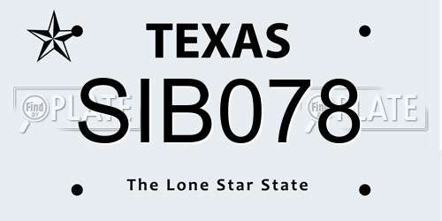 SIB078 Texas License Plate