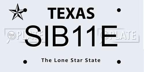 SIB11E Texas License Plate