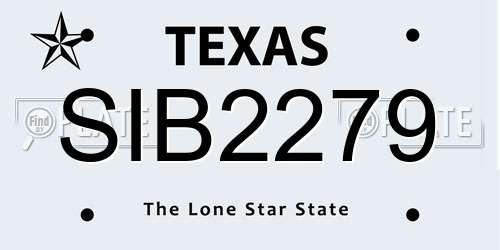 SIB2279 Texas License Plate