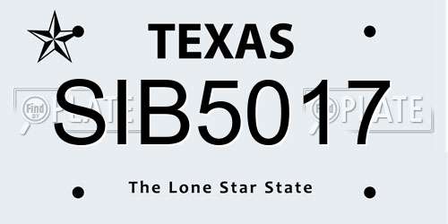 SIB5017 Texas License Plate