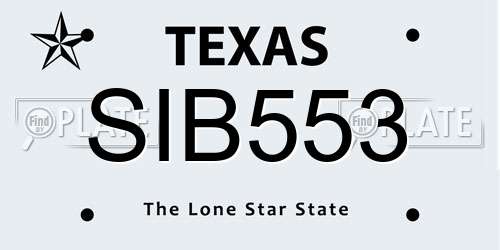 SIB553 Texas License Plate