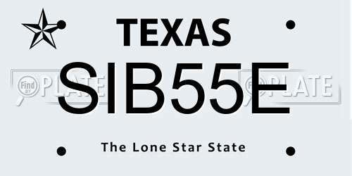 SIB55E Texas License Plate