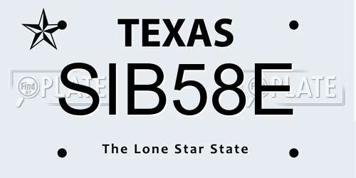 SIB58E Texas License Plate