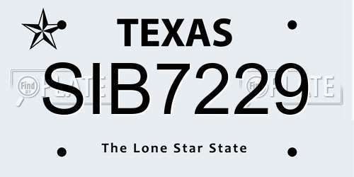 SIB7229 Texas License Plate