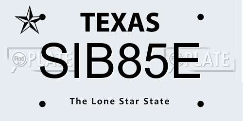 SIB85E Texas License Plate