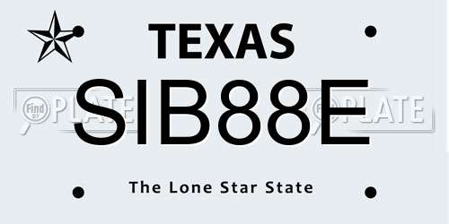SIB88E Texas License Plate