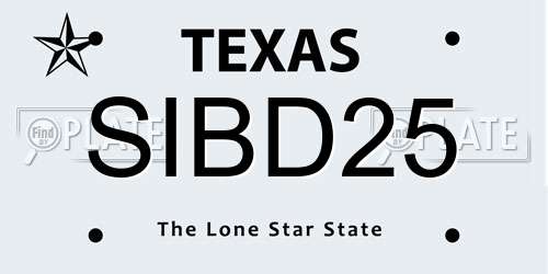 SIBD25 Texas License Plate
