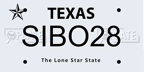 SIBO28 Texas License Plate