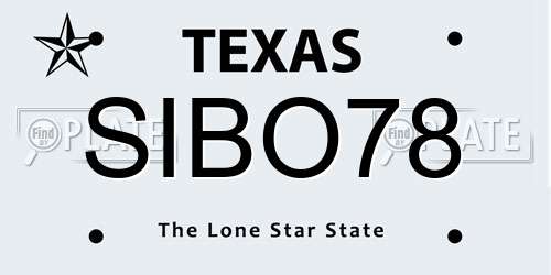 SIBO78 Texas License Plate