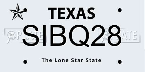 SIBQ28 Texas License Plate