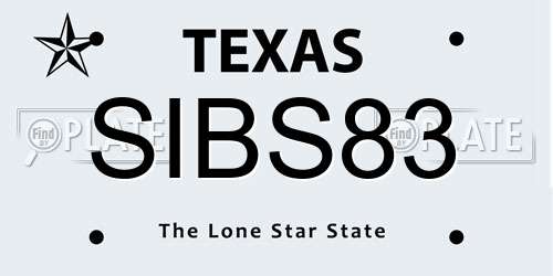 SIBS83 Texas License Plate