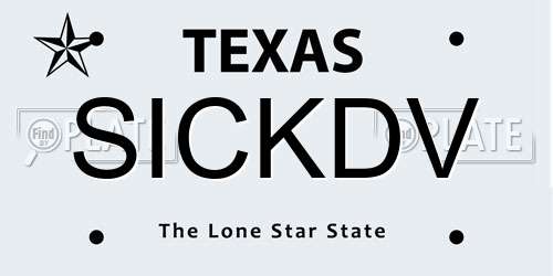 SICKDV Texas License Plate