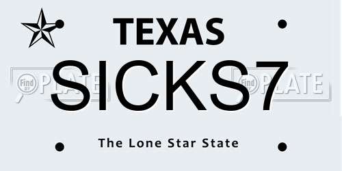 SICKS7 Texas License Plate