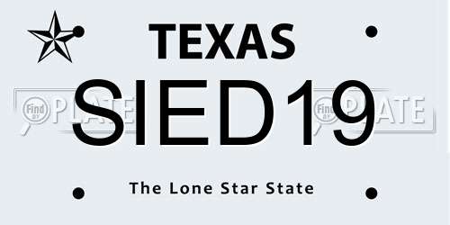 SIED19 Texas License Plate