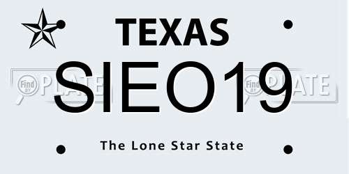 SIEO19 Texas License Plate