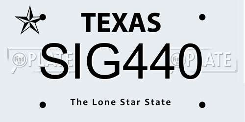 SIG440 Texas License Plate