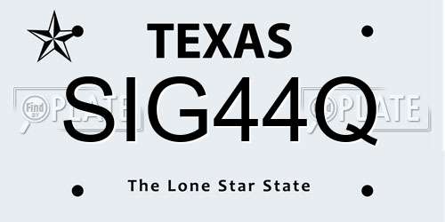 SIG44Q Texas License Plate