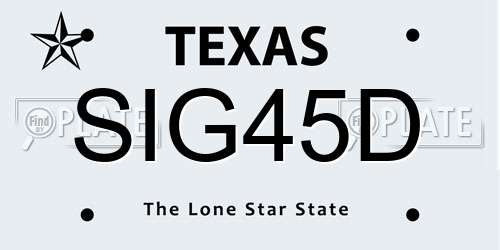 SIG45D Texas License Plate