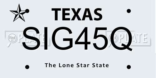 SIG45Q Texas License Plate