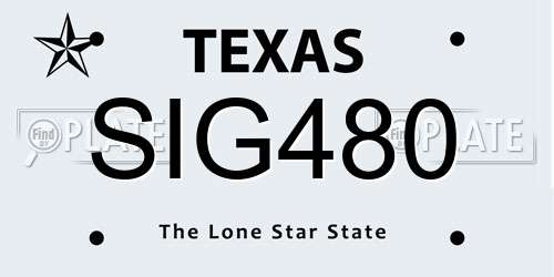 SIG480 Texas License Plate