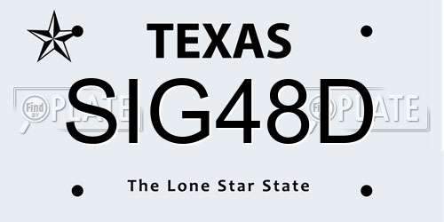 SIG48D Texas License Plate