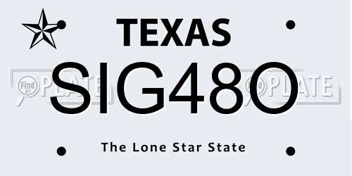SIG48O Texas License Plate