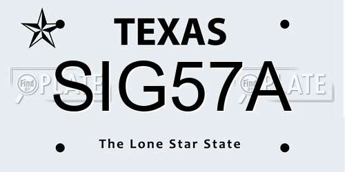 SIG57A Texas License Plate