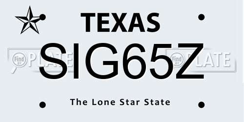 SIG65Z Texas License Plate