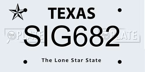 SIG682 Texas License Plate