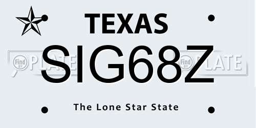 SIG68Z Texas License Plate