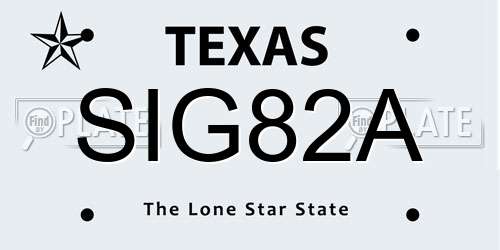 SIG82A Texas License Plate