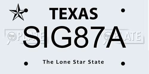 SIG87A Texas License Plate