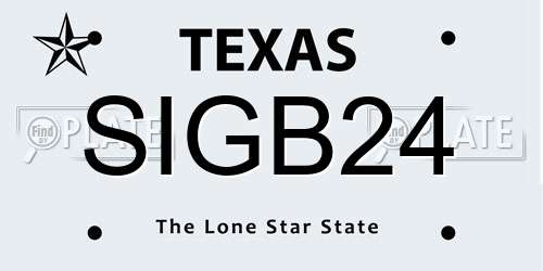 SIGB24 Texas License Plate