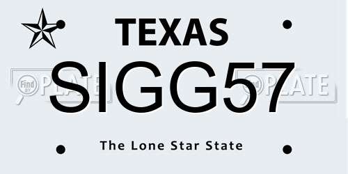 SIGG57 Texas License Plate