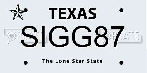 SIGG87 Texas License Plate