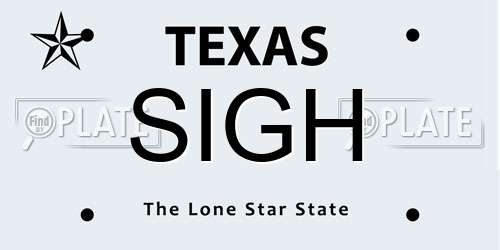 SIGH Texas License Plate