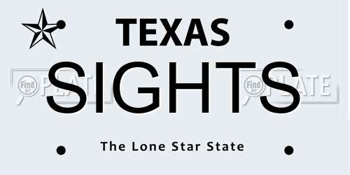 SIGHTS Texas License Plate