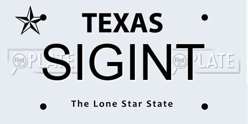 SIGINT Texas License Plate
