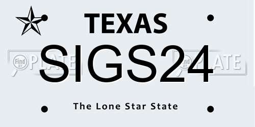 SIGS24 Texas License Plate